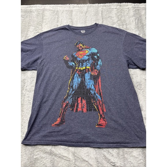 DC Other - DC Comics SUPERMAN SUPER HERO MAN Of STEEL Word Puzzle Body TEE T Shirt MEN'S XL